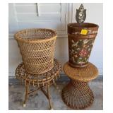 J1 - BAMBOO TABLES, WASTE BASKET, UMBRELLA HOLDERS