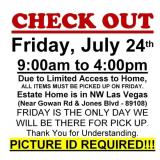 AUCTION PICK UP DAY & HOURS