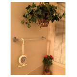 J1 - CLOCK, FAUX HANGING PLANT & FAUX FLOWERS
