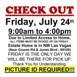 AUCTION PICK UP DAY & HOURS