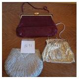 M - THREE VINTAGE EVENING BAGS (N91)