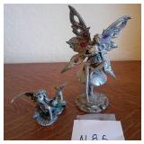 M - VINTAGE PEWTER FAIRY FIGURINES (N85)