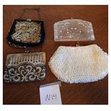 M - FOUR VINTAGE EVENING BAGS (N14)