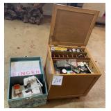 M - SINGER TINY SERGER, SEWING BOX (L68)