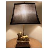 M - TABLE LAMP WITH RESTING LION BASE (R5)