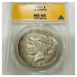 1927 PEACE SILVER DOLLAR MS60 DETAILS