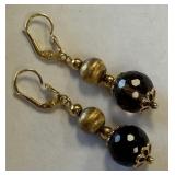 443 - STERLING SILVER & SMOKEY QUARTZ EARRINGS