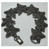 STERLING SILVER STARFISH BRAC. 7INCH  31.60GRS