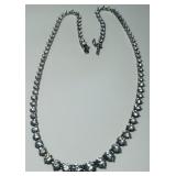 STERLING SILVER 17INCH CZ NECKLACE 25.50GRS