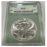 2000 SILVER EAGLE MS70