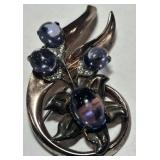 ROSE GOLD PLATED STERLING SILVER BROCH  42.00GRS