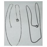 2 STERLING SILVER 18INCH CHAINS 5.50GRS