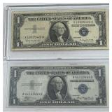 2PCS 1DOLLAR SILVER CERIFICATE
