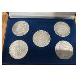 5 MORGAN SILVER DOLLAR 1890/1880/1883/1882/1879