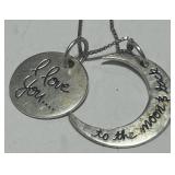 STERLING SILVER 2 PENDANT WITH  20INCH CHAIN 3.90