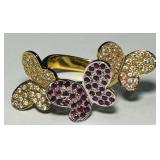GOLD PLATED STERLING SILVER RING SIZE 8  9.10GRS