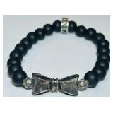 STERLING SILVER ONYX KING BABY BRACELET