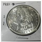 1921-D MORGAN SILVER DOLLAR