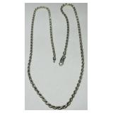 STERLING SILVER 22INCH ROPE CHAIN 15.80GRS