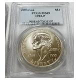 JEFFERSON 1 DOLLAR 1993-P MS69