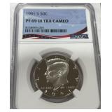 1991-S 50C PF69 ULTRA CAMEO