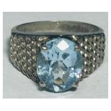 STERLING SILVER TOPAZ RING SIZE 5 3.60GRS