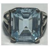 STERLING SILVER TOPAZ RING SIZE 8  5.40GRS
