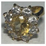 GOLD PLATED STERLING SILVER RING SIZE 8  10.30GRS