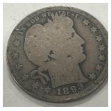 1893 BARBER QUARTER DOLLAR