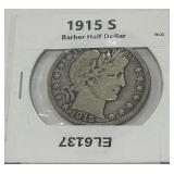 1915-S BARBER HALF DOLLAR