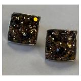 443 - PAIR OF STERLING SILVER CLUSTER EARRINGS