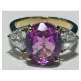GOLD PLATED STERLING SILVER RING SIZE 7  5.60GRS