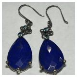 STERLING SILVER LAPIS EARRINGS 9.4 GRS