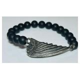 STERLING SILVER INDIAN KING BABY  ONYX BRACELET
