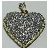 LARGE GOLD PLATED STERLING SILVER CZ PEND.10.30GRS