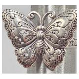 N1 - STERLING SILVER BUTTERFLY RING SIZE 9 (J42)