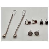 N1 - FOUR PAIR STERLING SILVER EARRINGS (J145)