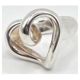 N1 - SILVER HEART RING SIZE 9 (J70)