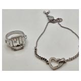 N1 - SWAROVSKI NECKLACE & RING SIZE 8 (L148)