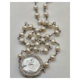 N1 - STERLING SILVER & PEARL NECKLACE (J105)