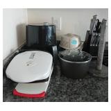 N4 - SMALL APPLIANCES, KNIVES W/ BLOCK, COOKWARE