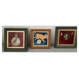 393 - THREE PIECES FRAMED ART (R109)