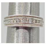 14K WHITE GOLD RING W/DIAMONDS SIZE 1.5,  7.8GRAMS