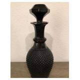 N4 - VINTAGE BLACK GLASS DECANTER (AD28)