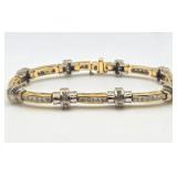 14K GOLD W/DIAMONDS BRACELET 7" 19.9GRAMS