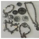 ASSORTED POCKET CHARMS AND JEWELRY