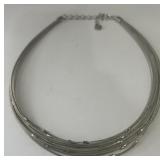 SILVER TONE MULTI-WIRE NECKLACE