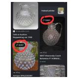 J1 - VINTAGE HOBNAIL CRYSTAL PITCHER (K34)
