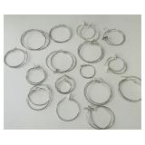 LOT OF SILVER HOOP EARRINGS