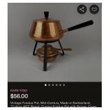 J1 - COPPER FONDUE POT SET (G15)